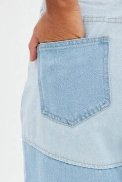 Blue Patchwork Denim Jeans Low Rise -FabWear Shop dl1861 20j denim blue 7