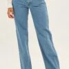 Blue Straight Denim Jeans Low Rise