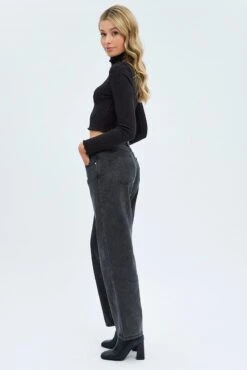 Black Straight Denim Jeans Low Rise 9 Black Straight Denim Jeans Low Rise -FabWear Shop dl1871a 20jb wash black 4