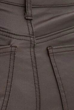 Brown Flare Denim Jeans Coated High Rise -FabWear Shop dl1882 33jb chocolate 6