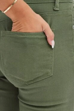 Green Flare Denim Jeans Low Rise -FabWear Shop dl1953 20j khaki 6