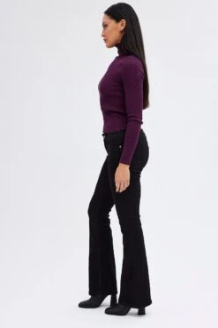 Black Flare Denim Jeans Low Rise -FabWear Shop dl1953a 20j black 4