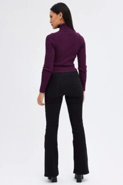 Black Flare Denim Jeans Low Rise -FabWear Shop dl1953a 20j black 5