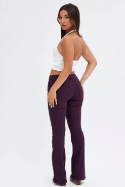 Purple Flare Denim Jeans Low Rise -FabWear Shop dl1953c 20jb plum 5