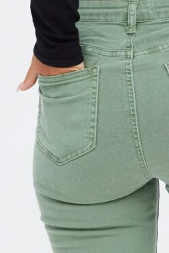 Green Skinny Denim Jeans Mid Rise -FabWear Shop dl2030 81jb khaki 6
