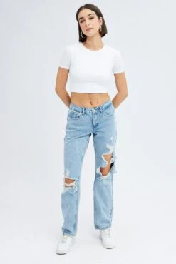 Denim Baggy Denim Jeans Low Rise