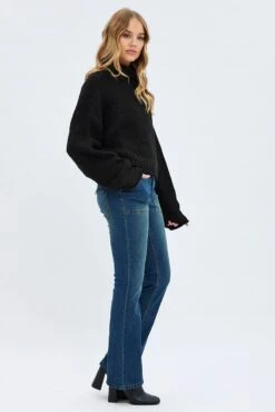 Denim Flare Denim Jeans Low Rise Vintage Wash -FabWear Shop dl2085 20j dark wash 5