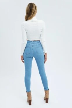 Denim Skinny Denim Jeans Mid Rise -FabWear Shop dl2282 33j light wash 5