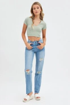 Blue Baggy Denim Jean Mid Rise -FabWear Shop dl2571g 33jb denim 3