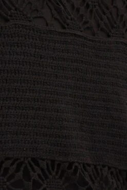 Black Crochet Cardigan Short Sleeve Tie Up -FabWear Shop fitted cardigan black crochet cardigan short sleeve tie up 32980999504065