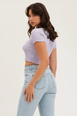 Purple Knit Cardigan Short Sleeve Crop Round Neck -FabWear Shop fitted cardigan purple knit cardigan short sleeve crop round neck 32966378356929