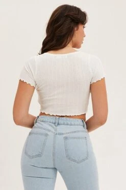 White Knit Cardigan Short Sleeve Crop Round Neck -FabWear Shop fitted cardigan white knit cardigan short sleeve crop round neck 32966377767105