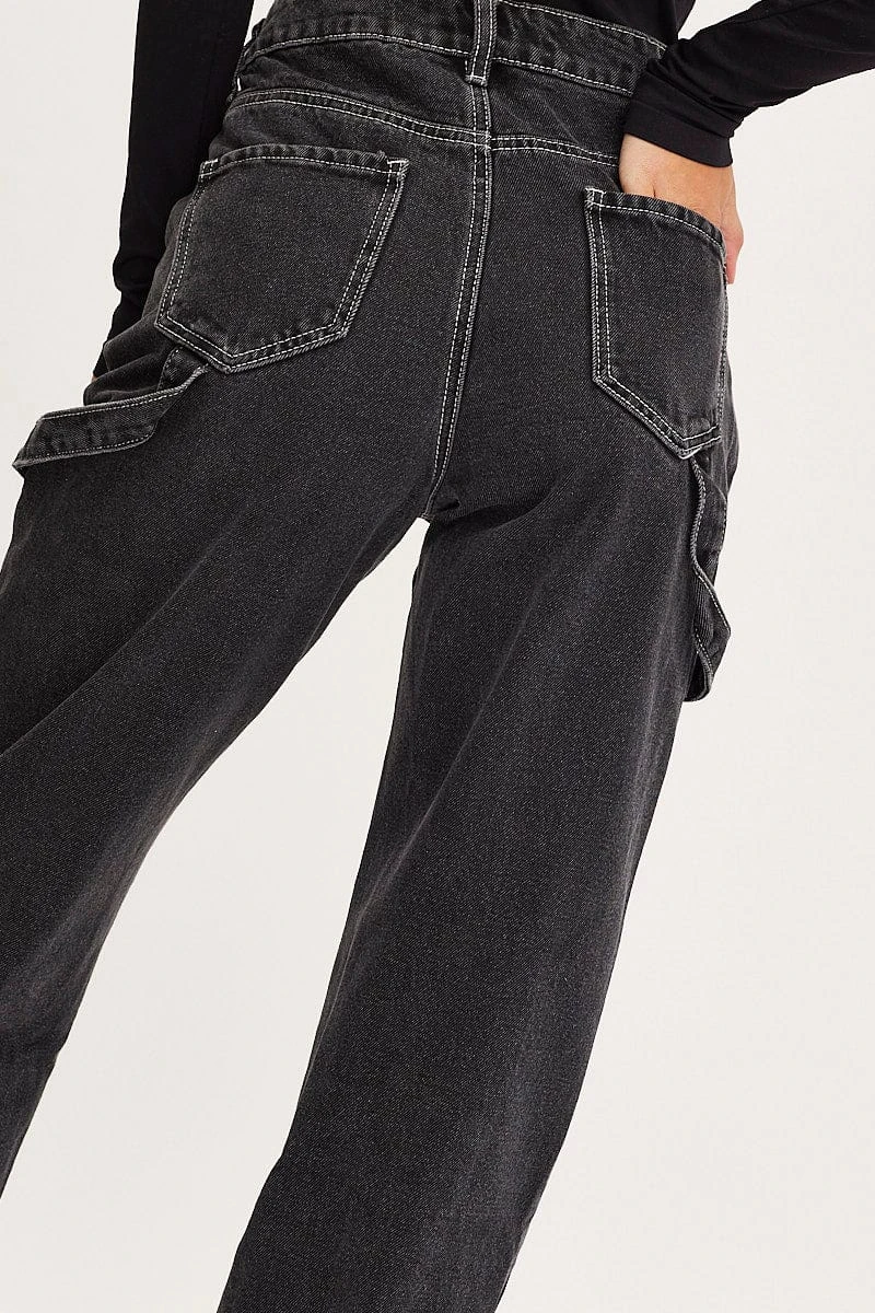 Black Carpenter Denim Jeans High Rise 6 Black Carpenter Denim Jeans High Rise - Image 6