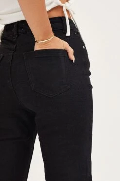 Black High Rise Mom Jeans -FabWear Shop hw straight leg jean black high rise mom jeans 32965611684033