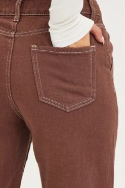 Brown Carpenter Denim Jeans High Rise -FabWear Shop hw straight leg jean brown carpenter denim jeans high rise 32965613813953