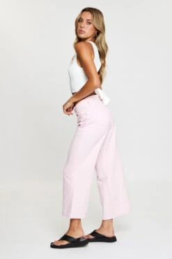 Pink Wide Leg Denim Jeans High Rise -FabWear Shop hw wide leg jean pink wide leg denim jeans high rise 32965609619649