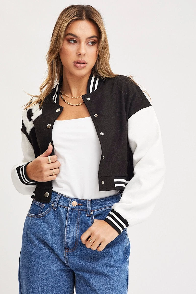 Black Graphic Jacket Long Sleeve Oversized 3 Black Graphic Jacket Long Sleeve Oversized - Image 3