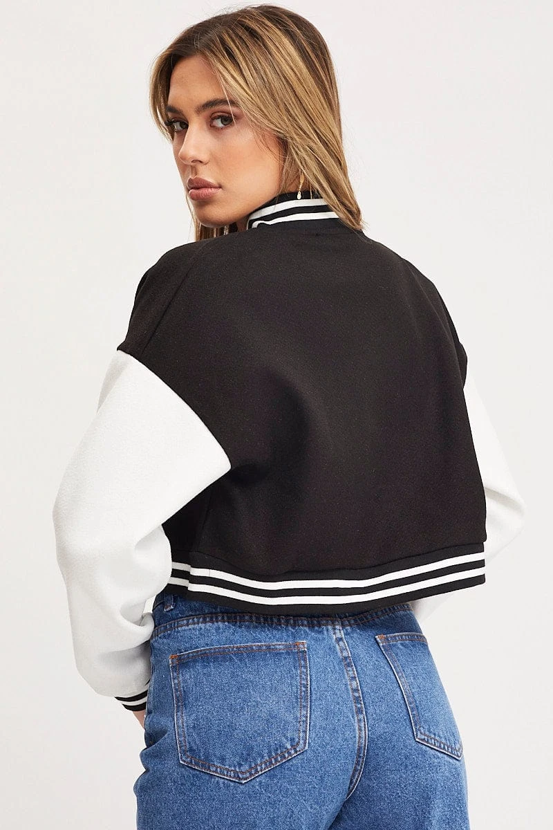 Black Graphic Jacket Long Sleeve Oversized 5 Black Graphic Jacket Long Sleeve Oversized - Image 5