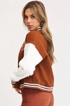 Brown Oversized Jacket Long Sleeve -FabWear Shop jacket brown oversized jacket long sleeve 32966602129601