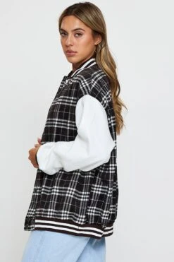 Check Oversized Jacket Long Sleeve -FabWear Shop jacket check oversized jacket long sleeve 32966598066369