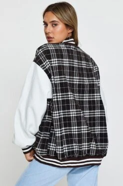 Check Oversized Jacket Long Sleeve -FabWear Shop jacket check oversized jacket long sleeve 32966598131905