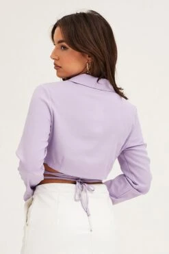 Purple Crop Jacket Long Sleeve -FabWear Shop jacket purple crop jacket long sleeve 32966641320129
