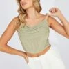 Green Corset Top Crop