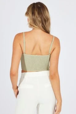 Green Corset Top Crop -FabWear Shop jc1173 47wk khaki 5
