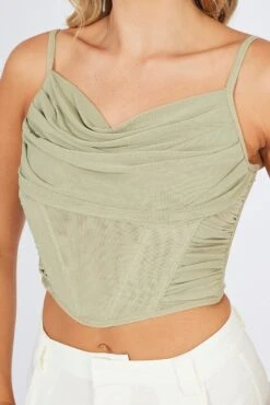 Green Corset Top Crop -FabWear Shop jc1173 47wk khaki 6