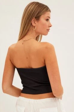 Black Graphic Corset Top Sweetheart -FabWear Shop jc12742 f3 black 5