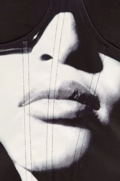 Black Graphic Corset Top Sweetheart -FabWear Shop jc12742 f3 black 6