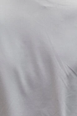 Grey Long Sleeve Shirt Collared Side Ruched -FabWear Shop jc1284 47wb grey 6