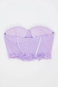 Purple Mesh Corset Top Lingerie -FabWear Shop jc12925 f3 lilac 3
