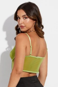 Green Garter Corset Singlet Crop -FabWear Shop jc1298 47wb lime 5