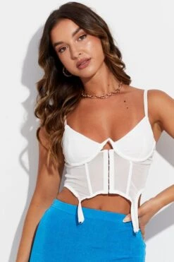 White Garter Corset Singlet Crop 8 White Garter Corset Singlet Crop -FabWear Shop jc1298 47wb white 3