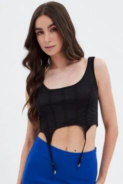 Black Corset Top Lingerie -FabWear Shop jc13052 f3 black 3