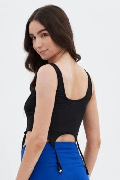 Black Corset Top Lingerie -FabWear Shop jc13052 f3 black 5