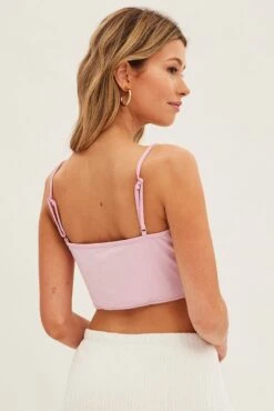Pink Corset Singlet Sleeveless Sweetheart Neck -FabWear Shop jc1312 84w blush 5