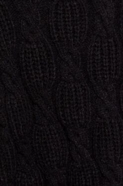 Black Oversized Cable Knit Cardigan -FabWear Shop kn1347 41jb black 6