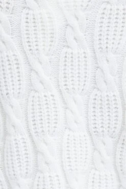 White Oversized Cable Knit Cardigan -FabWear Shop kn1347 41jb cream 6