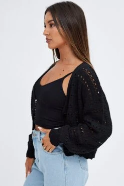 Black Oversized Cardigan 9 Black Oversized Cardigan -FabWear Shop kn1688 41jb black 4