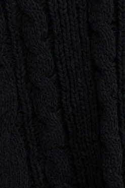 Black Longline Cable Knit Cardigan -FabWear Shop kn1725 41jb black 6