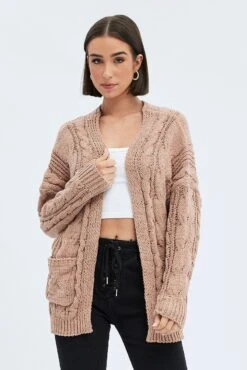 Camel Longline Cable Knit Cardigan 8 Camel Longline Cable Knit Cardigan -FabWear Shop kn1725a 41jb camel 3