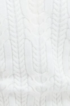 White Cardigan Long Sleeve Crew Neck -FabWear Shop kn1936 12jb white 6