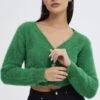 Green Fluffy Cardigan