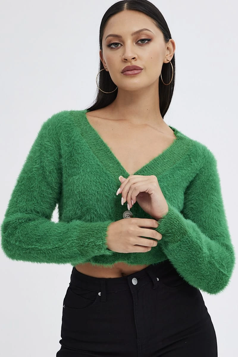 Green Fluffy Cardigan 1 Green Fluffy Cardigan