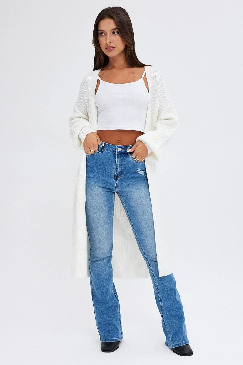 White Longline Cardigan 3 White Longline Cardigan - Image 3