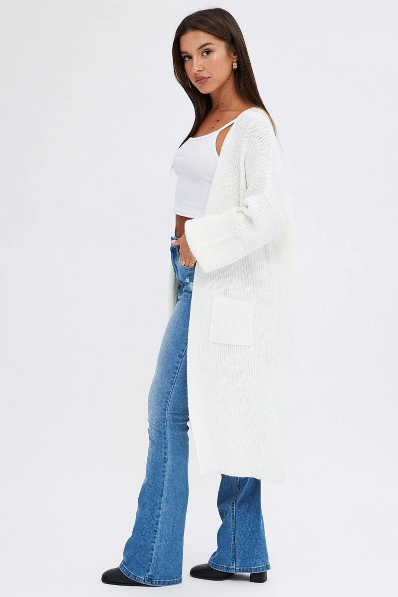 White Longline Cardigan 4 White Longline Cardigan - Image 4
