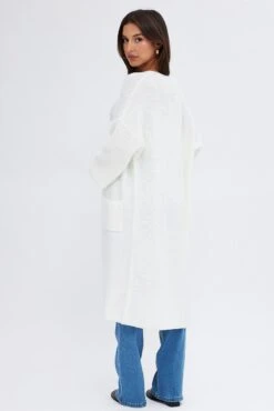 White Longline Cardigan 10 White Longline Cardigan -FabWear Shop kn2024 45jb white 5