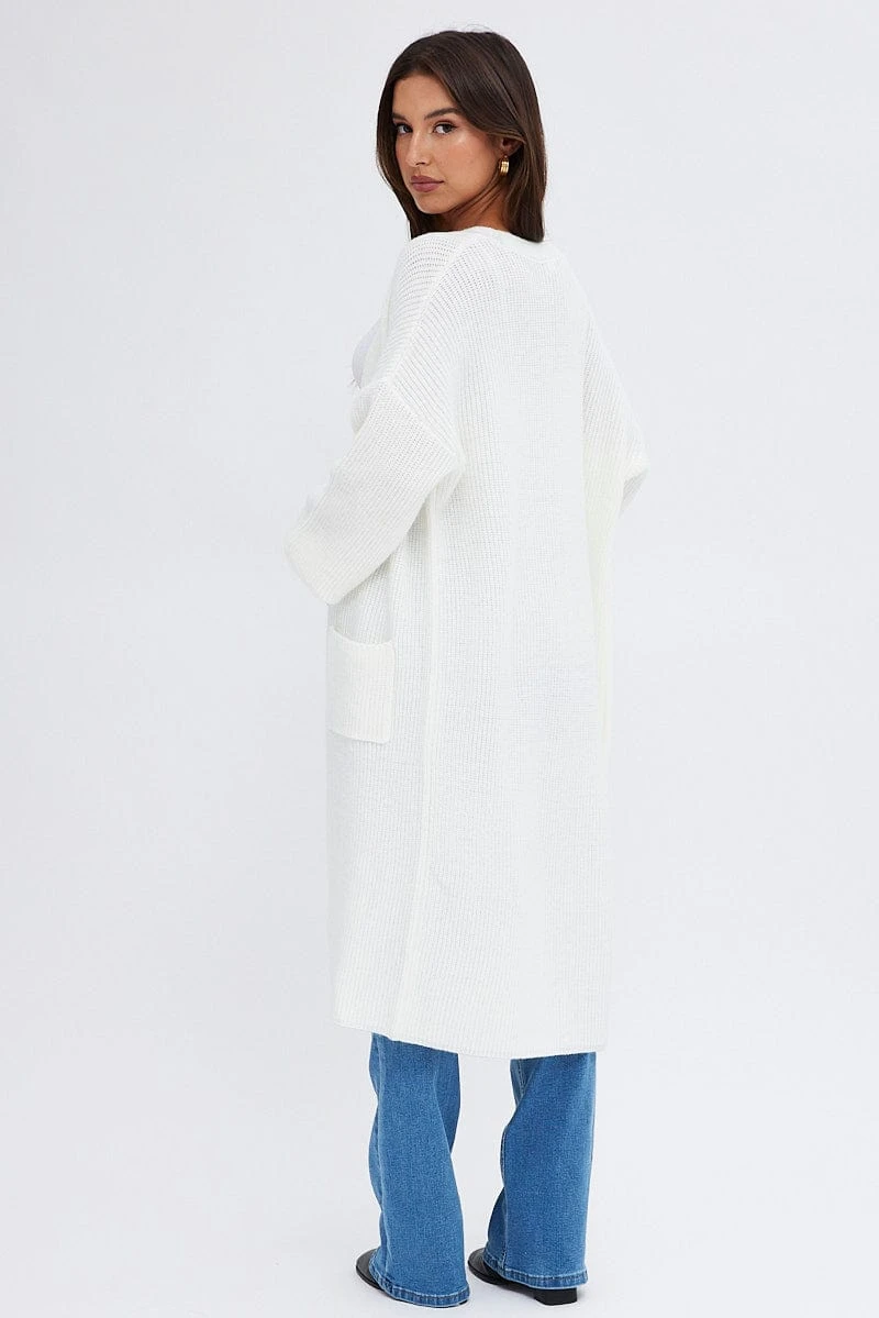 White Longline Cardigan 5 White Longline Cardigan - Image 5